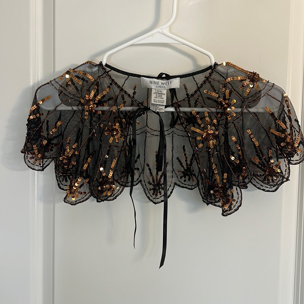 Nine West sequined cape collar